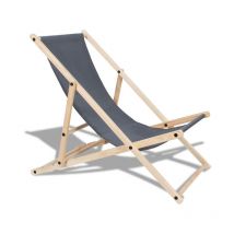 Tolletour - Chaise longue Bois pliable Chaise longue pliable Chaise solaire Chaise de jardin Gris