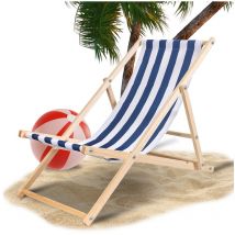 Chaise Longue Chilienne Pliable Terrasse Bois Chaise Longue Relax Pliable Bleu - Tolletour