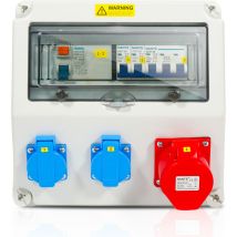 Coffret de Chantier Monophase Repartiteur de Courant Mural Coffret Electrique de Chantier 1X16A 2x230V mit ls+fi - Tolletour