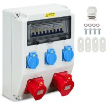 TolleTour Coffret de Chantier Monophase Repartiteur de Courant Mural Coffret Electrique de Chantier 1X32A 1X16A 3x230V MIT LS