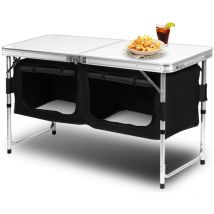 Cuisine de Camping en Alu Pliante portable Table de Camping avec sac pour l'extérieur - Petite taille: 120x47x68cm - Tolletour