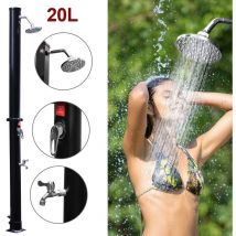 Tolletour - Douche solaire Douche de camping température de l'eau jusqu'à 60°C 20L Sans couvercle de protection Noir