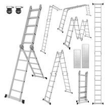 Tolletour - Randaco Echelle pliante 4x5 582cm Echelle multifonctionnelle Echelle télescopique domestique Echelle en Alu