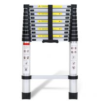 Tolletour - echelle telescopique Échelle à rallonge légère en aluminium, échelle inclinée antidérapante, 3,8 m, argent échelle à rallonge extensible