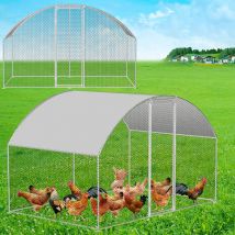 Enclos poulailler Enclos extérieur Acier galvanisé avec grillagé und Auvent cage pour animaux Poulailler pour lapin 3 x 2 x 2 m dôme - Tolletour