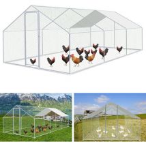 Enclos poulailler Enclos extérieur Acier galvanisé avec grillagé und Auvent cage pour animaux Poulailler pour lapin 3 x 6 x 2 m - Tolletour