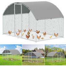 Enclos poulailler Enclos extérieur Acier galvanisé avec grillagé und Auvent cage pour animaux Poulailler pour lapin 3 x 4 x 2 m dôme - Tolletour