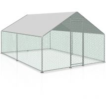 Tolletour - Enclos poulailler 24 m² parc grillagé 8x3 m acier galvanisé Cage parc enclos pour animaux