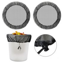 Tolletour - Filet pour tonneau de pluie 4pcs housse pour tonneau 95 cm avec Réglable cordon de serrage Polyester Filet pour Baril de Pluie Noire