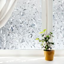 Tolletour - Sichtschutzfolie 3D Fensterfolie Selbstklebend Spiegelfolie Sonnenschutzfolie Blumen 60x200cm