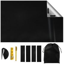 TolleTour Film opaque noir Film de fenêtre d'intimité Film d'occultation électrostatique Film pour Vitre Film Anti Regard Fenêtre 145x100CM