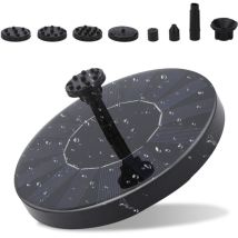 Tolletour - Fontaine solaire Pompe de bassin Réservoir à poissons 6 jets fontaine solaire 1.5W 6 têtes de spray différentes pour étang de jardin,bain