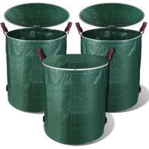Tolletour Gartensack Mit Deckel 3x 272l Laubsack Gartenabfallsack Xxl Garten Tasche Rasensack Mit Griffen Reißfest Wiederverwendbar
