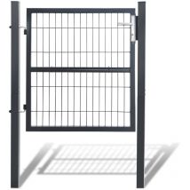 TolleTour Gartentor Gartentür Zauntür Zauntor Gartenpforte Pforte Gartenzaun Tor verzinkter Stahl Hoftür Garten 100x100CM Anthrazit