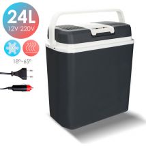 Tolletour - Glacière électrique Mini- 230 V/12 v pour camping avec voiture refroidit et réchauffe Portable Voiture Camping 24L