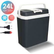 Tolletour - Glacière électrique Mini- 230 V/12 v pour camping avec voiture refroidit et réchauffe Portable, Voiture, Camping 24L