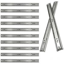Glissières de tiroirs Coulisse à sortie totale roulement à billes Coulisse pour charges lourdes Coulisse télescopique 45mm 450mm 5 paire - Tolletour