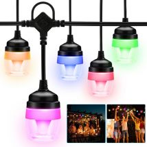Tolletour - 11.6m 12er led Lichterkette Glühbirnen Warmweiß Lichterkette Innen Außen Party Deko Lichterketten. Farbe