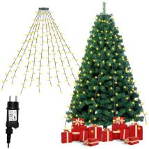 Tolletour - led Lichterkette Weihnachtsbaum Christbaumbeleuchtung 280 LEDs 2.8m Außen Lichterkette Baummantel Warmweiß