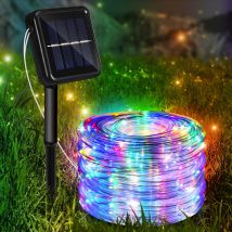 Led Leuchtschlauch Solar Lichterkette Aussen.mit Timer & 8 Modi.Lichterschlauch Solar Außen.Solarlichterkette Balkon.Bunt.22 Meter.200 LEDs