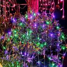 Led Lichternetz Außen und Innen mit 8 Leuchtmodi Lichterkette Netz IP44 Wasserdicht für Weihnachten Halloween Garten Hochzeitsfeier rgb 2x2M