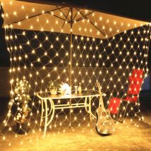 Led Lichternetz Außen und Innen mit 8 Leuchtmodi Lichterkette Netz IP44 Wasserdicht für Weihnachten Halloween Garten Hochzeitsfeier Warmweiß 4.5x1.6M