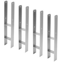 Tolletour - 4x Ancres h Support de poteau Accessoires pour jeux de jardin 600MM galvanisé à chaud galvanisé à chaud Ancres de poteau 101MM