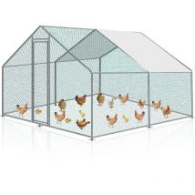 Tolletour - Hühnerstall 3x2x2m Hühnerhaus Kleintierstall Freilaufgehege Kleintiergehege Voliere Freigehege Hühnerkäfig Geflügelstall Verzinkter