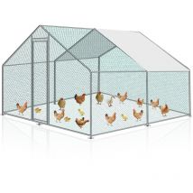 Hühnerstall 3x4x2m Hühnerhaus Kleintierstall Freilaufgehege Kleintiergehege Voliere Freigehege Hühnerkäfig Geflügelstall Verzinkter Stahlrahmen mit