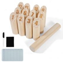 Tolletour - Kubb Ensemble de jeu de Kubb viking Jeu d'échecs sur gazon Numéros Jeux de jardin