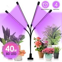 Pflanzenlampe Led Vollspektrum.80leds Pflanzenlicht.Clip On Plant Grow Lights Indoor mit 3 Beleuchtungsmodi.Wachstumslampen füR Pflanzen with 9