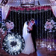 Led lichterkette Lichtervorhang Deko Vorhanglichtermit 300 led 8 Lichtmodi usb Lichterkette Beleuchtung für Weihnachten-IP44 Kaltweiß - Tolletour