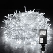 20M 200 led Lichterkette Kaltweiß 8 Lichtmodi Party Garten Innen Außen Deko Weihnachtsbeleuchtung IP44 - Tolletour