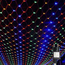 Led Lichternetz Deko Lichtervorhang Lichterkette Hochzeit Lichterketten Fenster Beleuchtung 8 Modi IP44 für Weihnachten Party Außen Innen rgb 2x2M