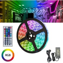 Tolletour - 2M led Streifen Lichtband Beleuchtung led Strip Lichterkette rgb led Stripe Band Strip Farbwechsel 30LEDs IP20 mit 44 Tasten Fernbedienung