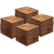 Tolletour - Lot de 44 dalles en bois d'acacia 4m² classique résistant aux intempéries 30x30x2.4cm