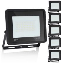 TolleTour Lot de 5 Projecteur LED 50W spot extérieur spot IP66 blanc chaud spot extérieur aluminium