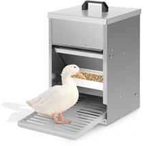 Mangeoire poules automatique – Alimentateur 5KG avec pédale, trappe et couvercle étanche, pour poules, canards et dindes 42x41x25cm - Tolletour