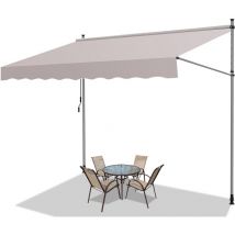 Einfeben - vingo Markise Klemmmarkise Balkonmarkise Garten Markisen beständig uv Gelenkarmmarkise Beige 3M