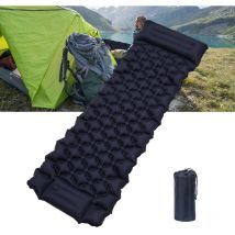 Matelas pneumatique matelas de camping ultraléger avec pompe à pied tapis de camping plage camping randonnée bleu foncé - Tolletour
