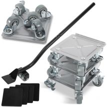 Möbelroller 4x Transportroller Möbelroller Schwerlastrollen Möbelhund Rollbrett Umzugsset 500 kg mit Lenkungsrollen für alle Böden Transporthilfe