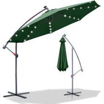 Parasol avec led Parapluie 300cm - Parapluie, protection solaire, parasol de jardin - Vert - Tolletour