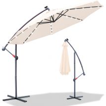 Parapluie 3m Parasol avec led Alu pivotant Parasol jardin terrasse balcon Beige - Tolletour