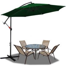 Tolletour - Parasol tournant à 360° Ø300cm Parasol à manivelle UV40+ Parasol de marché vert