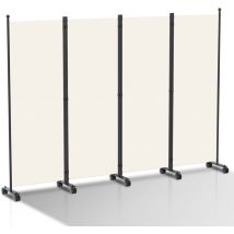 Tolletour - Paravent avec roulettes séparateur de pièce Cloison Paravent écran de confidentialité Écran pour Jardin Beige 228x181 cm