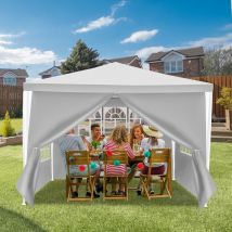Tolletour - Pavillon Camping Robustes Festzelt Verbolzung Partyzelt Praktisches 3x3m Weiß