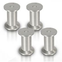 4er Set Möbelfüße Tischbeine Sockelfuß Tischfuß Möbel Aluminium.Höhe:120 mm Durchmesser: 40 mm Höhenverstellung: + 15 mm - Tolletour