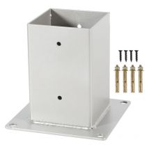 Tolletour - Pied de poteau carré Acier Poteaux carrés en bois Argent 90x90mm