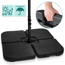 Pieds de Parasol Lot de 4 Dalles de Parasol Remplissable d'Eau 60L ou de Sable 80 kg avec Poignée pour Terrasse Cour Jardin - Tolletour