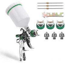 Tolletour - hvlp Lackierpistolen mit 600 ml Plastikbecher (1.4mm/1.7mm/2mm Düse) Farbsprühgerät